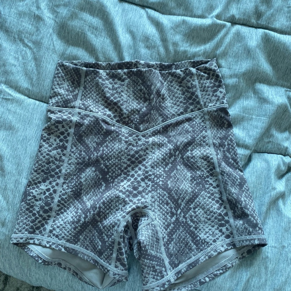 Gray Snake Print Women Shorts